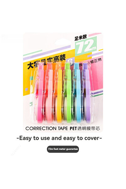 Choice 72m 6 Pack White Correction Tape, Large Capacity, Total 2834.65 Inch L...