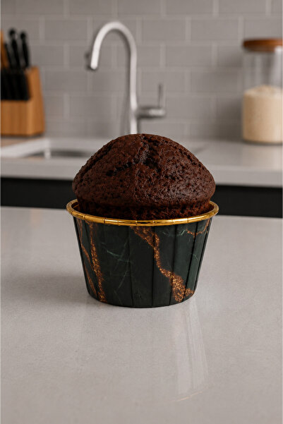 BEYZANA Yeşil Burled 24 Adet Muffin Cupcake Kek Kapsülü