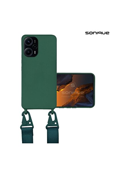 Sonique Θήκη Σιλικόνης με Strap CarryHang Xiaomi Poco F5 5G Πράσινο Σκούρο