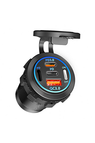 Choice3 3PD 1USB switch Car Universal Modified Car Charger Pd3.0 Qc3.0 Pd30W ...