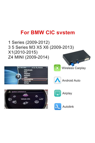 Choice1 نظام CARABC اللاسلكي لـ CarPlay و Android Auto لسيارات BMW EVO CIC NB...