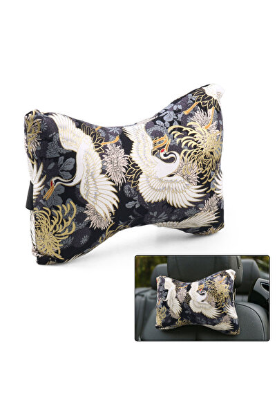 choice2 Crane and Black JDM Japanese Ukiyo-e Car Seat Head Neck Rest Pillow C...