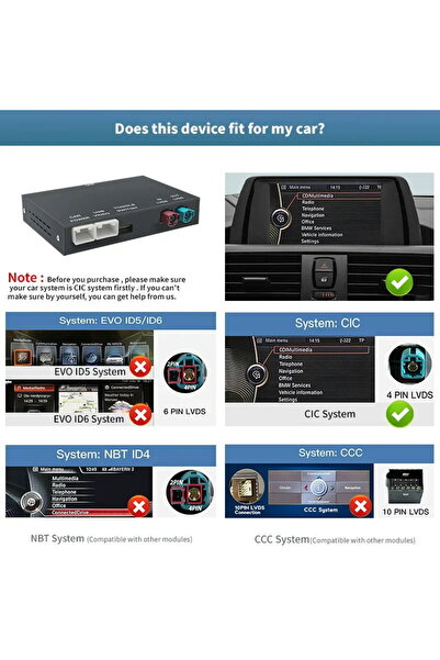 Choice1 CIC Module Wireless CarPlay Android Auto module For BMW NBT 1 2 3 4 5...