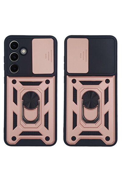 Sonique Θήκη Ring Armor CamPro για Samsung Galaxy S24 FE Ροζ Χρυσό