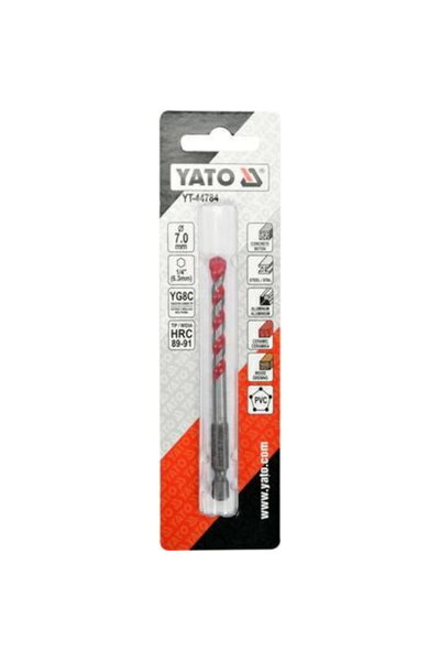 yato Burghiu universal 7,0x85 mm 1/4" Hex (beton,ceramica,otel,alum.,PCV,lemn)