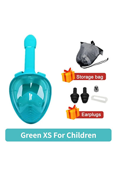 Choice3 قناع غوص احترافي للأطفال باللون الأخضر مقاس XS، قناع غطس كامل الوجه ت...