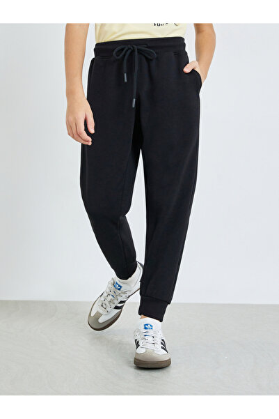 Styli Kids Black Cotton Joggers
