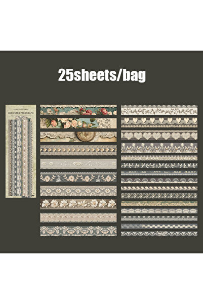 choice2 S29478-3 ماركة Mr. Paper، 25 قطعة من ملصقات الورق العتيق، سلسلة شرائح...