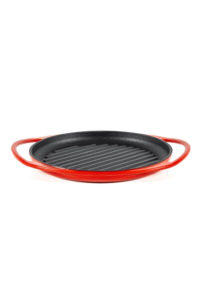 Lätt Home Tigaie grill rotundă din fontă emailată, Lätt Home, Ø26 cm, compati...
