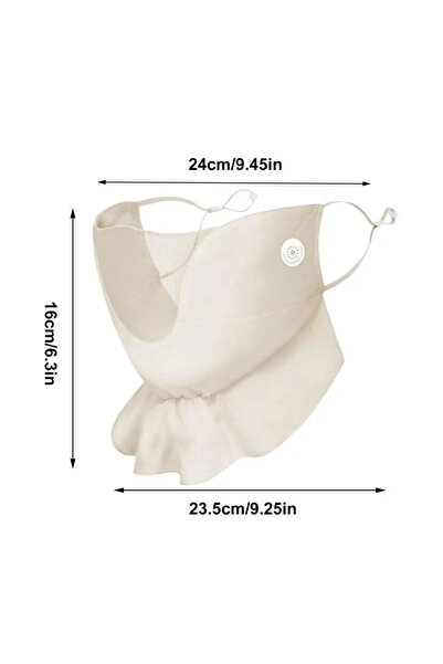 Choice BEIGE New Summer Breathable Thin Chiffon Facial Sunscreen Mask With Ad...