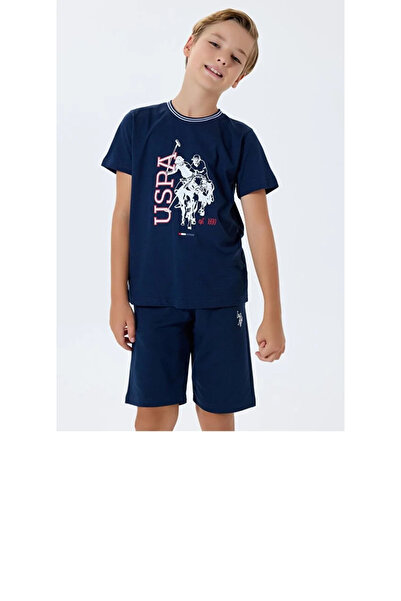 U.S. Polo Assn. US POLO 100% BUMBAC, SET PANTALONI SCURȚI CU MÂNECĂ SCURTĂ PE...