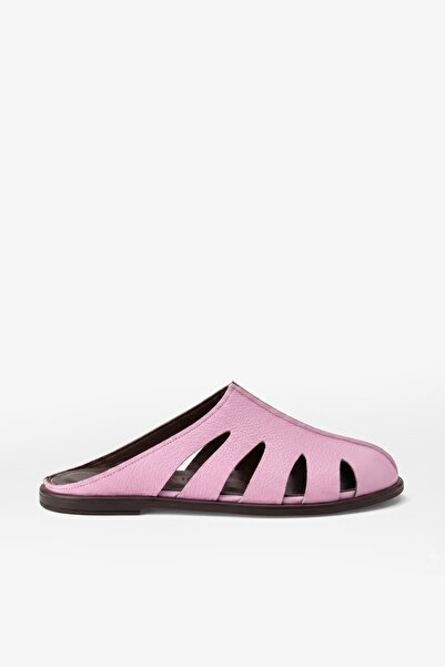 Louis Cardy Γυναικείες δερμάτινες παντόφλες Palme Pink Flother