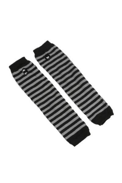 Choice7 One Size gray Women Long Sleeve Gothic Striped Fingerless Arm Warmer ...