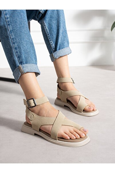 ALEMDAR AYAKKABI Γυναικεία σανδάλια MİRANO Cream Flip-Flop