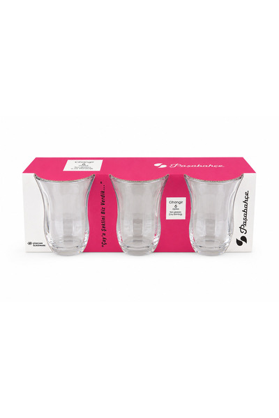 Paşabahçe Cihangir 6-Piece Tea Cup Set Glass Slim-Waisted Cups