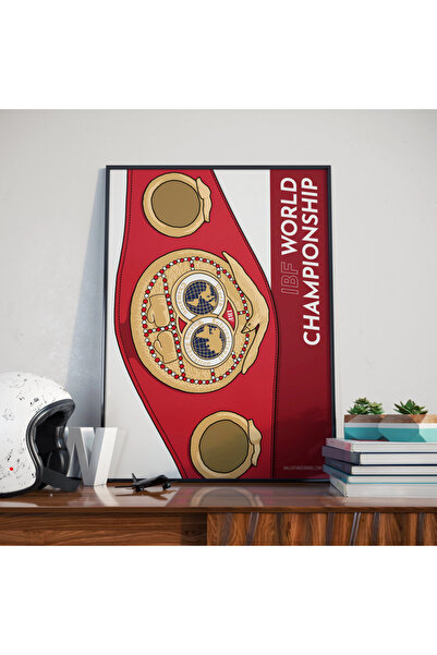 Boomah Accessories IBF Boxing World Title Belt Poster with Frame 50x40cm