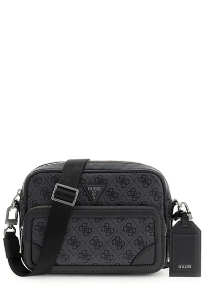 Guess Milano Double Zipper Crossbody Men's Beige Crossbody Bag Hmmillp6222
