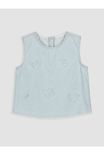 LC Waikiki Esvab • Modern & Distinctive Appliqué Detailed Girls' Jean Blouse