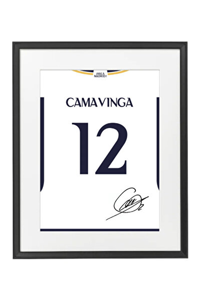 Boomah Accessories Camavinga Real Madrid Autographed Jersey 2023-24 Poster wi...