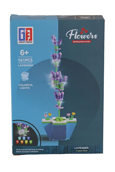 CAN OYUNCAK Great Friend Flower Building Block Series Lavender 161 Pieces