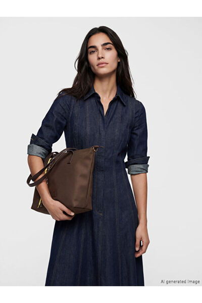 LC Waikiki Rmz Gi̇yi̇m Farkiyla Suede Look Women's Shoulder Bag
