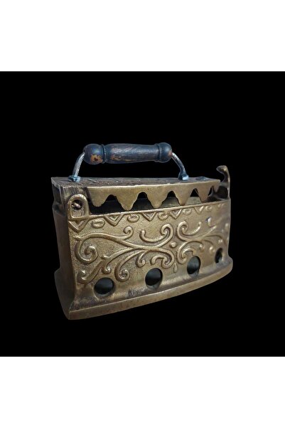 depo haki 10x4.5x7 cm. Pirinç Malzeme Küçük Boy Dekoratif Kömürlü Ütü Modeli