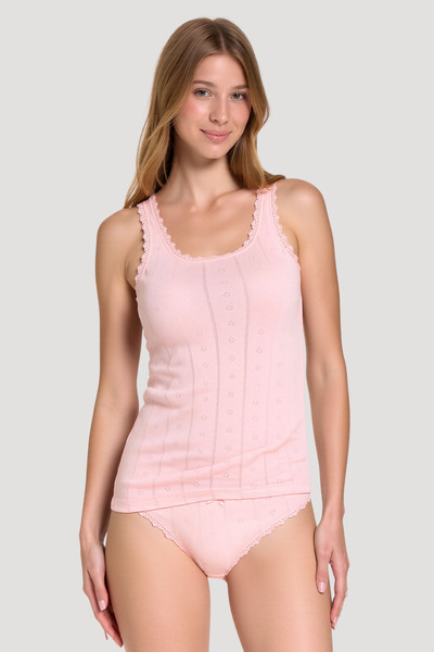 Pearlune Women's Thick Strap Tank Top & Panties Two-Piece Underwear Set - 100...