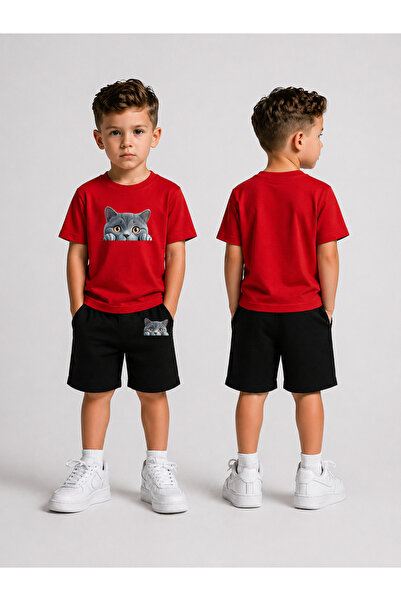 LORVEX Children's T-Shirt and Shorts Set Printed Cotton Summer Combination