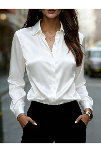 ASPANDA Satin Fabric Shirt - Black