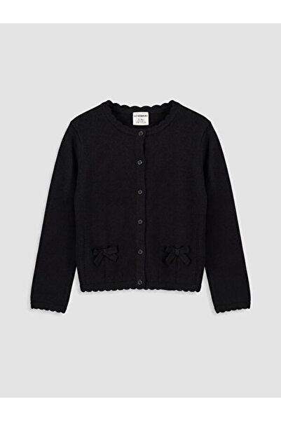 LC Waikiki Rmz Gi̇yi̇m Farkiyla Zero Roba Collar Girls' Knitwear Cardigan