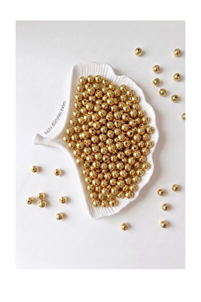 hobi dünyası evim 6 mm Gold Pearl Luxury Perforated Jewelry Bag Bracelet Neck...