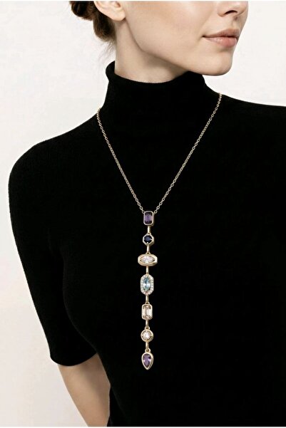 Monalisa Home Gold Color Luxurious Shiny Flashy''Y'' Necklace