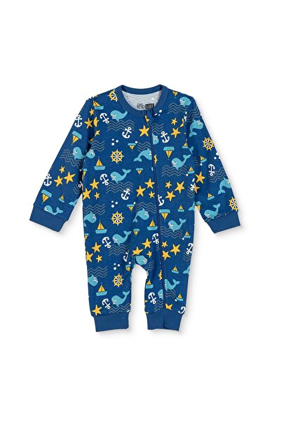 ebebek Hello Baby HelloBaby Erkek Bebek Tulum Hayvan Baskılı Fermuarlı Bisikl...