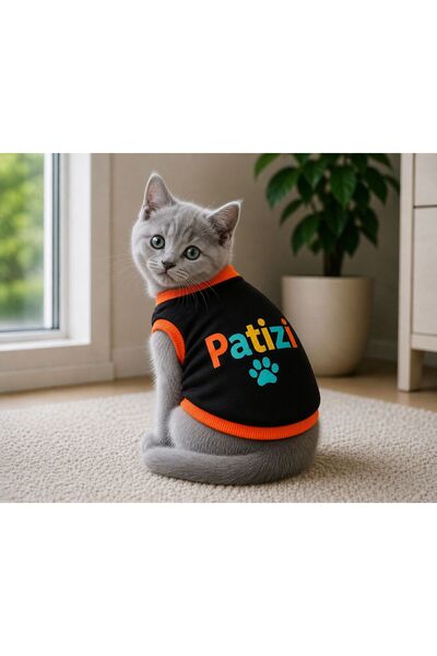 PATİZİSHOP Pet Moda Cat and Dog Tank Top Black Color |   Size S