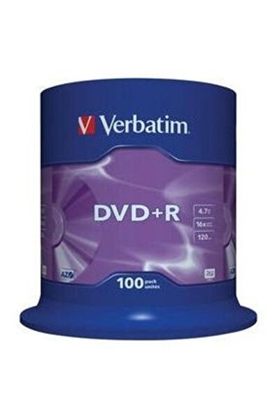 Verbatim Blank Dvd+R Sl 16x 4.7gb 100pk Spindle Matt Silver