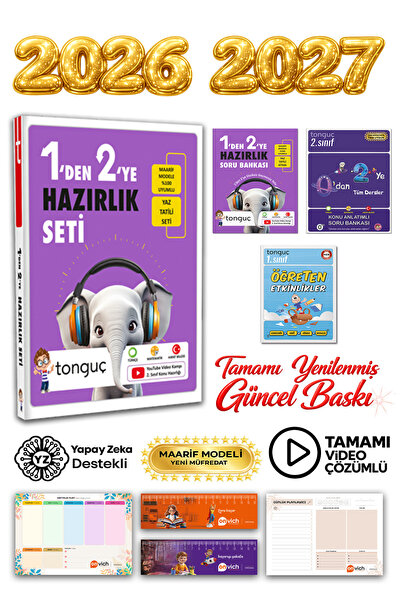 Tonguç Yayınları 2. Sınıf 1 den 2 ye Hazırlık Yaz Tatili Seti - 1 den 2 ye So...