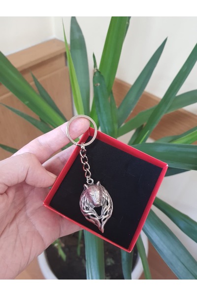 Vintage Takıhane Vintage Gümüş Kaplama Kurt Bozkurt Göktürk Sembolü Anahtarlı...