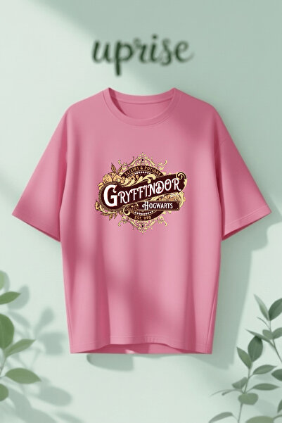 Vordevia Gryffindor Building Printed Cotton Oversize T-Shirt