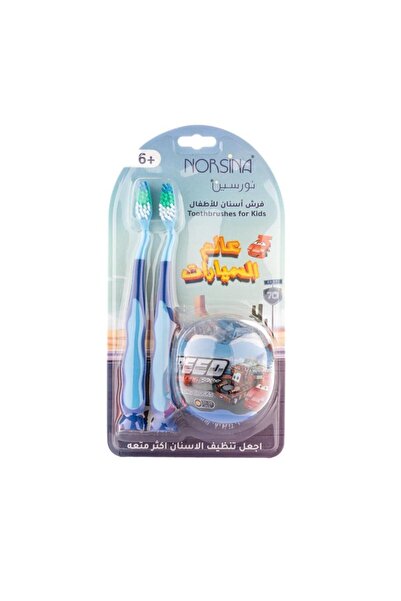 Norsina فرشاة اسنان اطفال عالم السيارات من نورسينا - 2قطعة