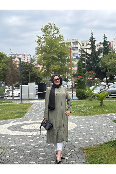 Esra Butik78 Modern Hakim Yaka Tesettür Kap – Çilek Kumaş Rahat Kesim
