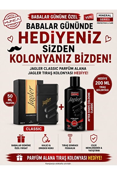 Jagler Classic Erkek Parfümü Edt 50 ml BABALAR GÜNÜ ÖZEL (TRAŞ KOLONYASI HEDİYE)