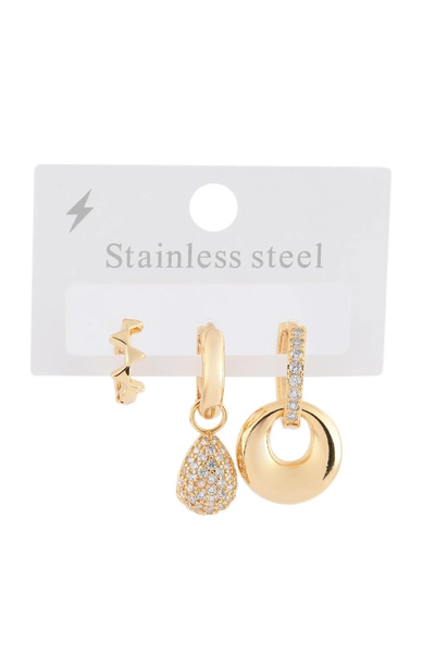 ÖZÇTAKI 316 L Stainless Steel - Anti-Allergic - Non-Tarnish - Zircon Stone - ...