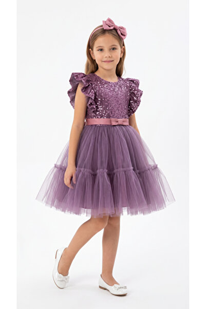 Mışıl Kids Rochie din tul cu sclipici pentru fete