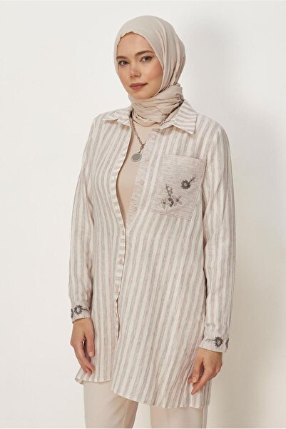 Alvina Shirt Collar Muslin Tunic 46525