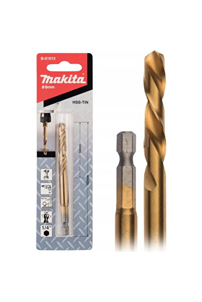 Makita Burghiu metalic B-51013 HSS-Tin 8x102mm