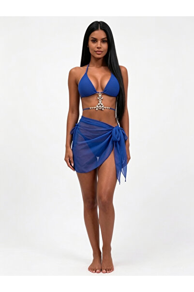 BF Bikini Fashion Avos Accessory Detailed Bikini Pareo Set