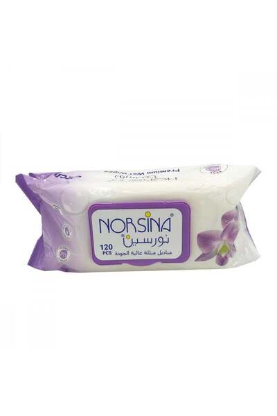 Norsina مناديل مبللة عاليه الجودة اوركيد من نورسين 120 حبة