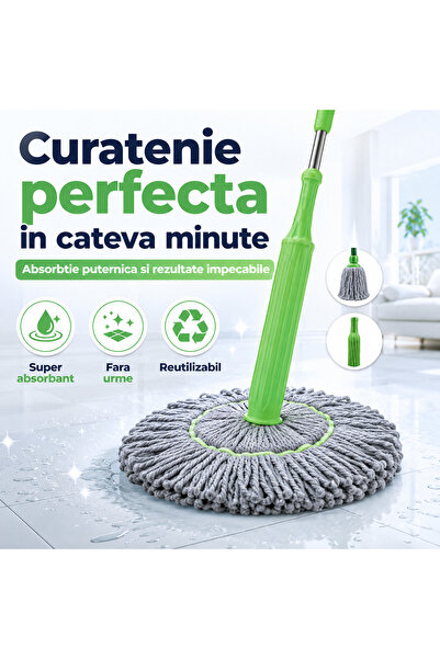 iTin Absorbent Mop -Friendly for Floors, Kitchen and Bathroom Cleaning, Reusa...