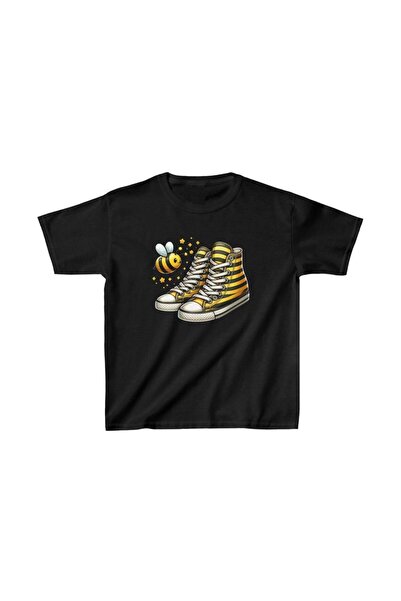 Mariposa Secret Unisex Kids Printed T-Shirt - Black
