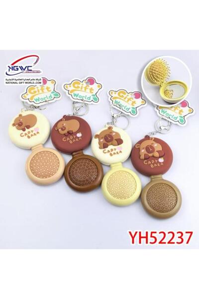 GIFT Hairbrush with Capybara mirror 2 in 1